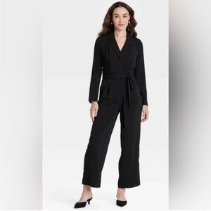 NWT a new day ELEGANT BLACK LONG SLEEVE JUMPSUIT Women’s Medium NEW